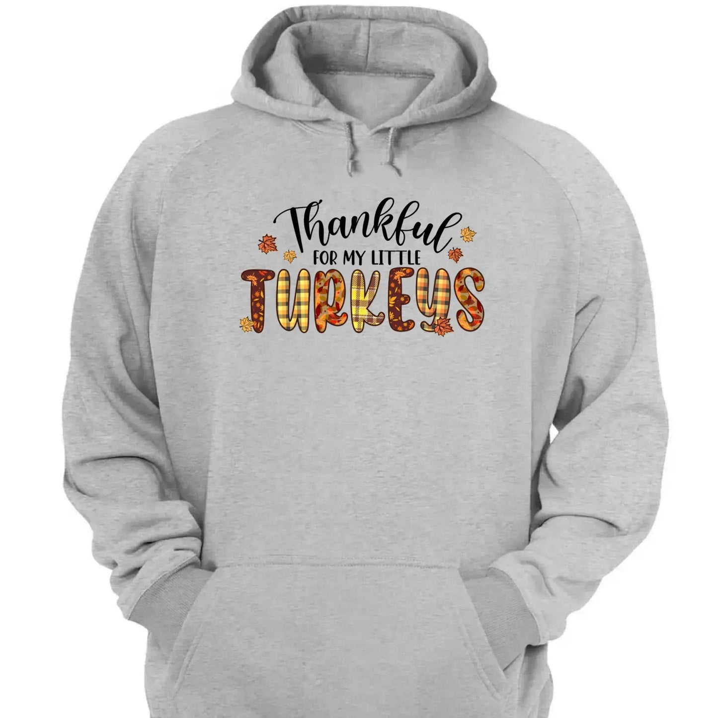 Thankful For My Little TurKeys - Personalized Custom T Shirt - Thanksgiving Gift For Grandma/Nana/Mimi, Mom, Wife, Grandparent Ezcustomize