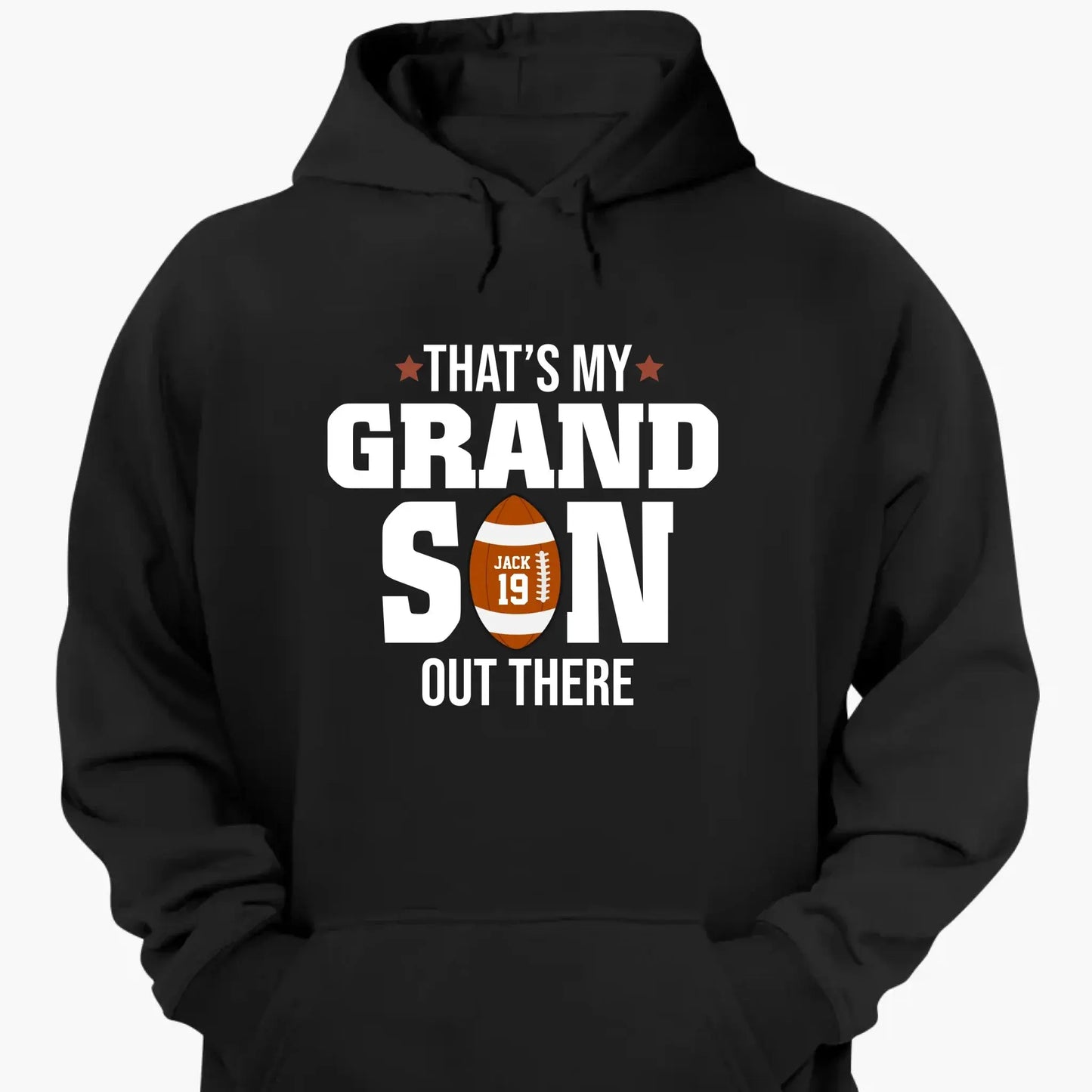 That’s My Grandson Out There Shirt – Personalized T-Shirt – Custom Football Gift for Sport Grandma, Mama, or Family Fans Ezcustomize