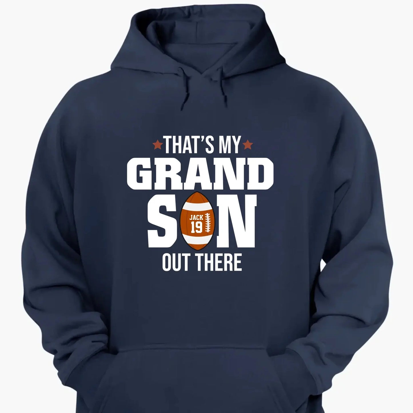 That’s My Grandson Out There Shirt – Personalized T-Shirt – Custom Football Gift for Sport Grandma, Mama, or Family Fans Ezcustomize