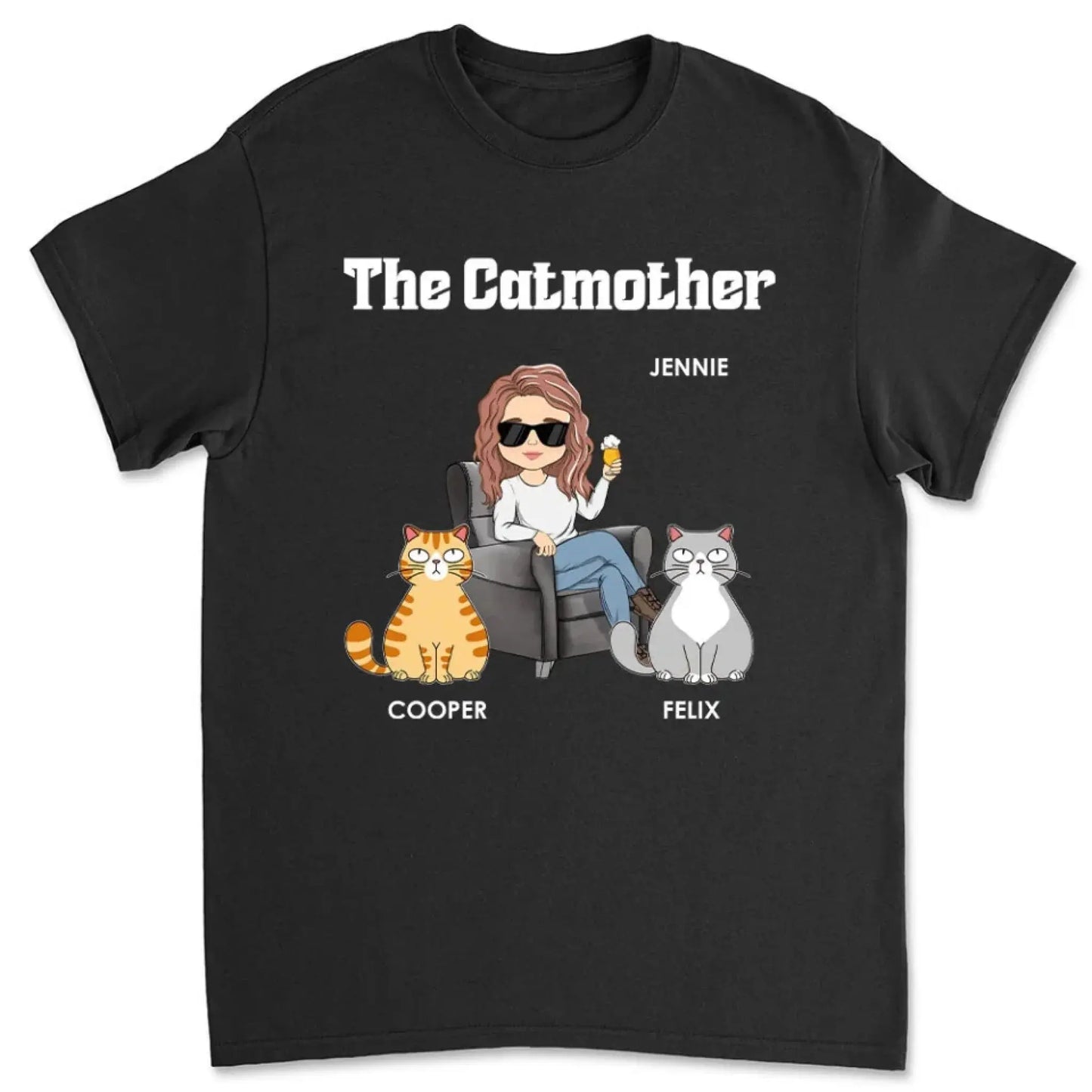 The Cat Mother – Personalized T-Shirt, Custom Gift for Cat Moms & Cat Lovers Ezcustomize