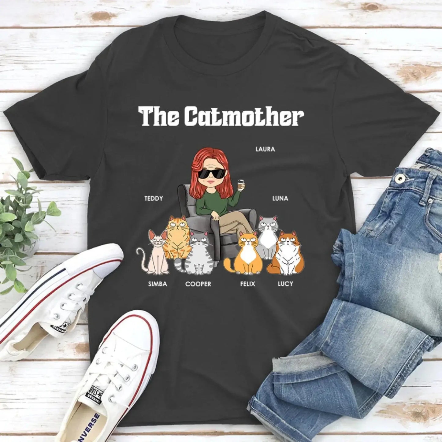 The Cat Mother – Personalized T-Shirt, Custom Gift for Cat Moms & Cat Lovers Ezcustomize