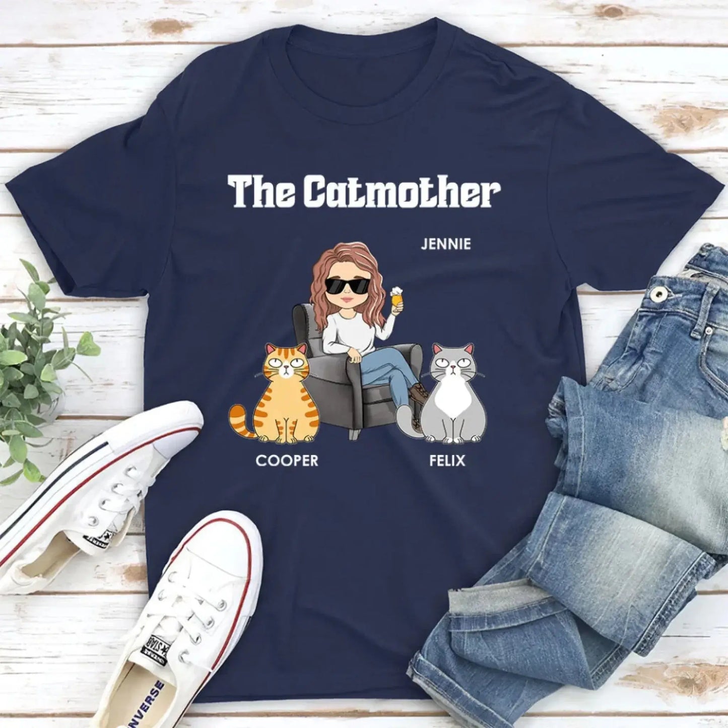 The Cat Mother – Personalized T-Shirt, Custom Gift for Cat Moms & Cat Lovers Ezcustomize