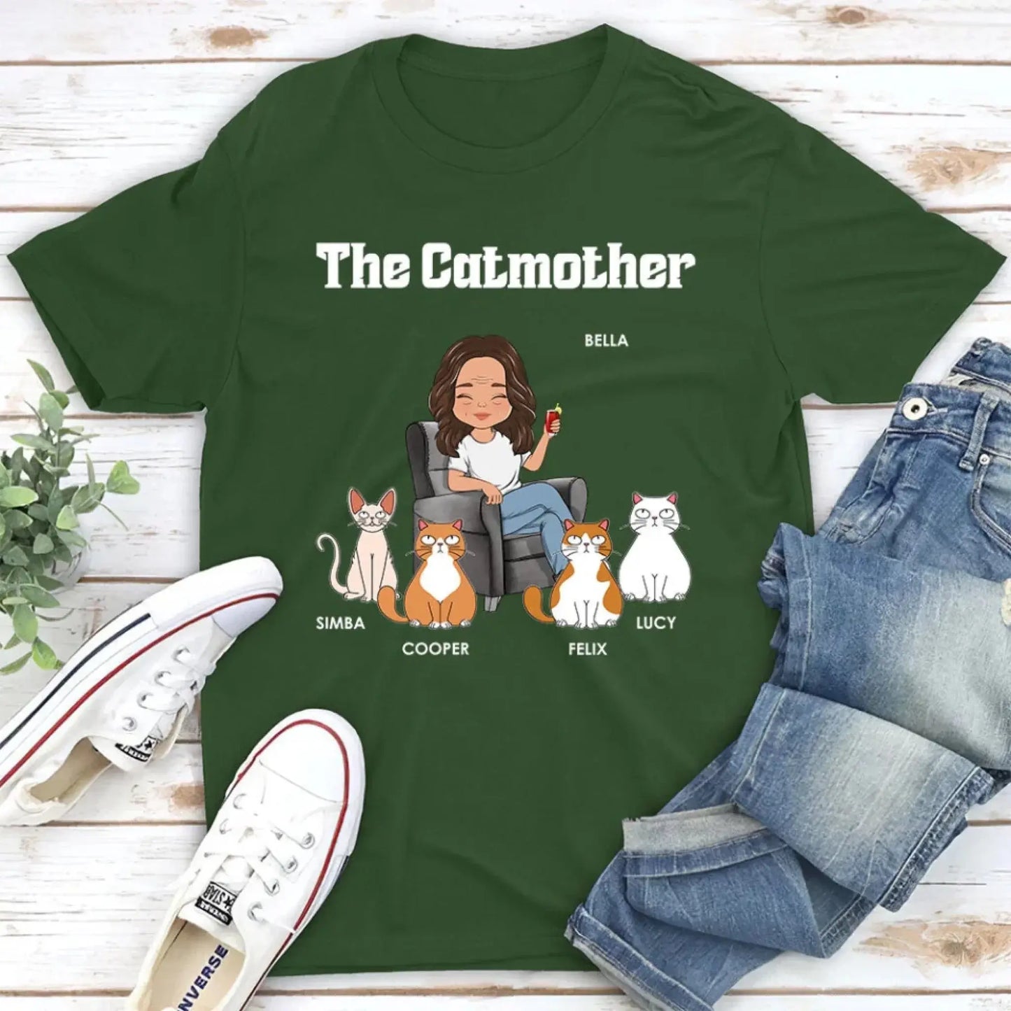 The Cat Mother – Personalized T-Shirt, Custom Gift for Cat Moms & Cat Lovers Ezcustomize