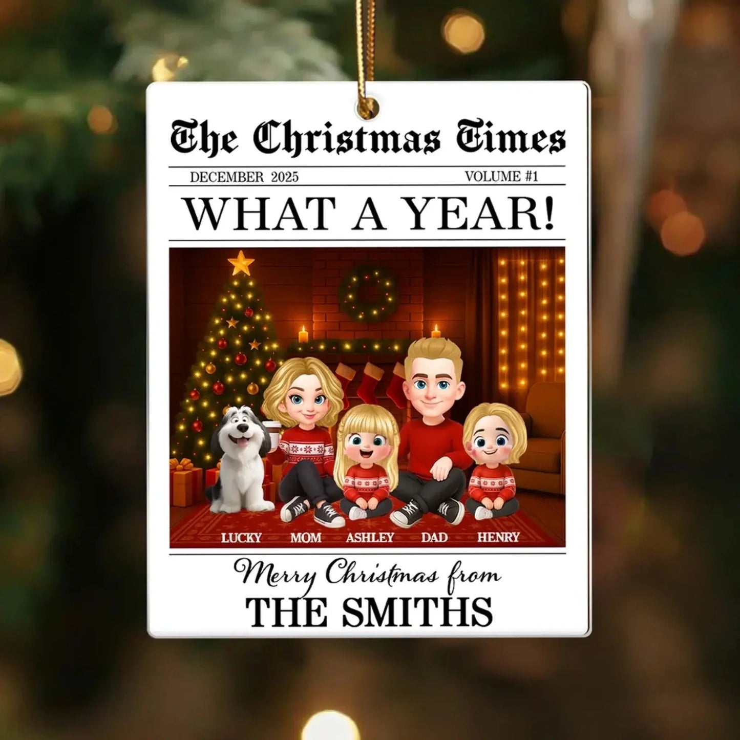 The Christmas Times Family Sitting – Personalized Acrylic Ornament – Festive Holiday Keepsake & Meaningful Christmas Gift for Families Ezcustomize