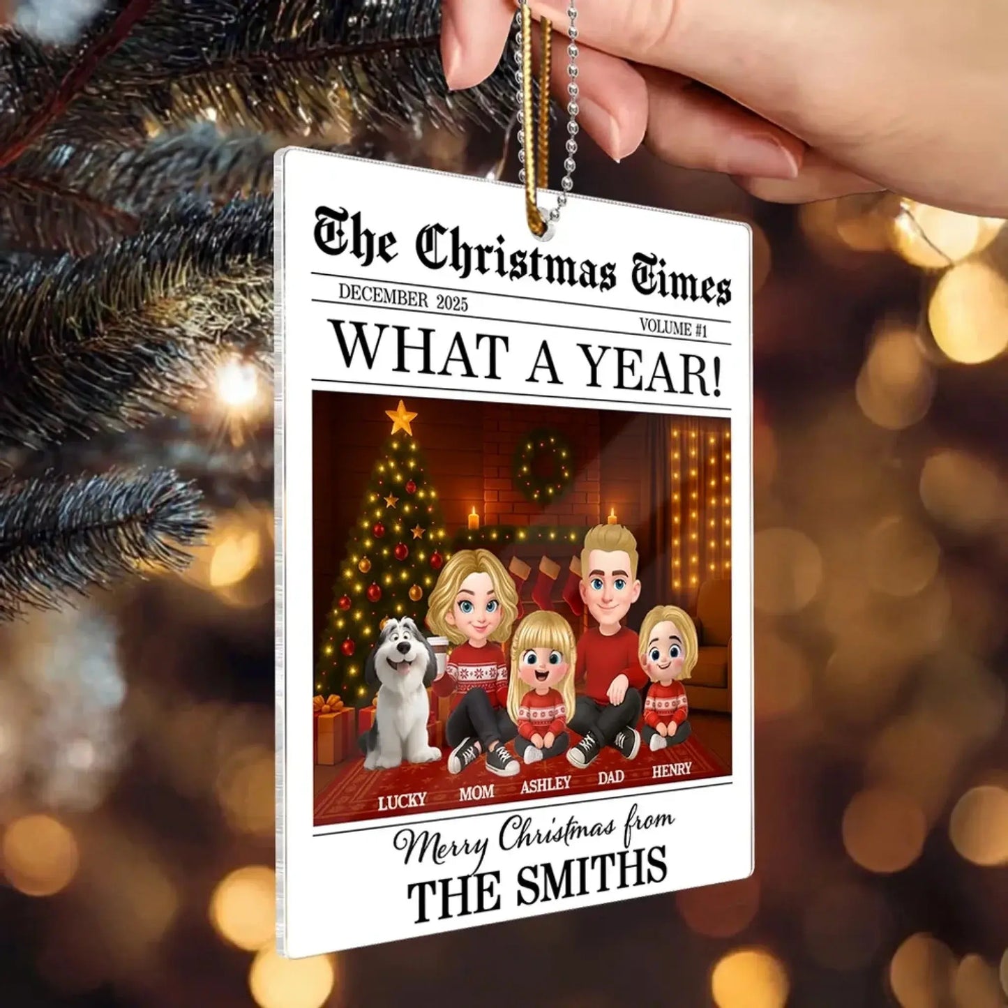 The Christmas Times Family Sitting – Personalized Acrylic Ornament – Festive Holiday Keepsake & Meaningful Christmas Gift for Families Ezcustomize