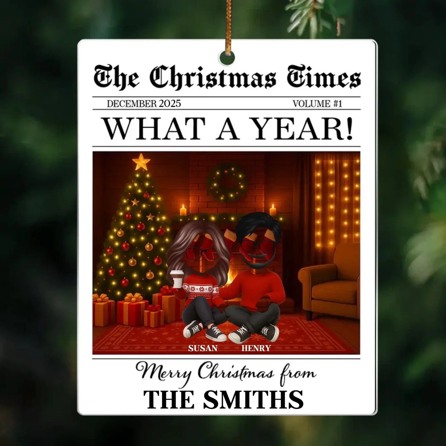 The Christmas Times Family Sitting – Personalized Acrylic Ornament – Festive Holiday Keepsake & Meaningful Christmas Gift for Families Ezcustomize
