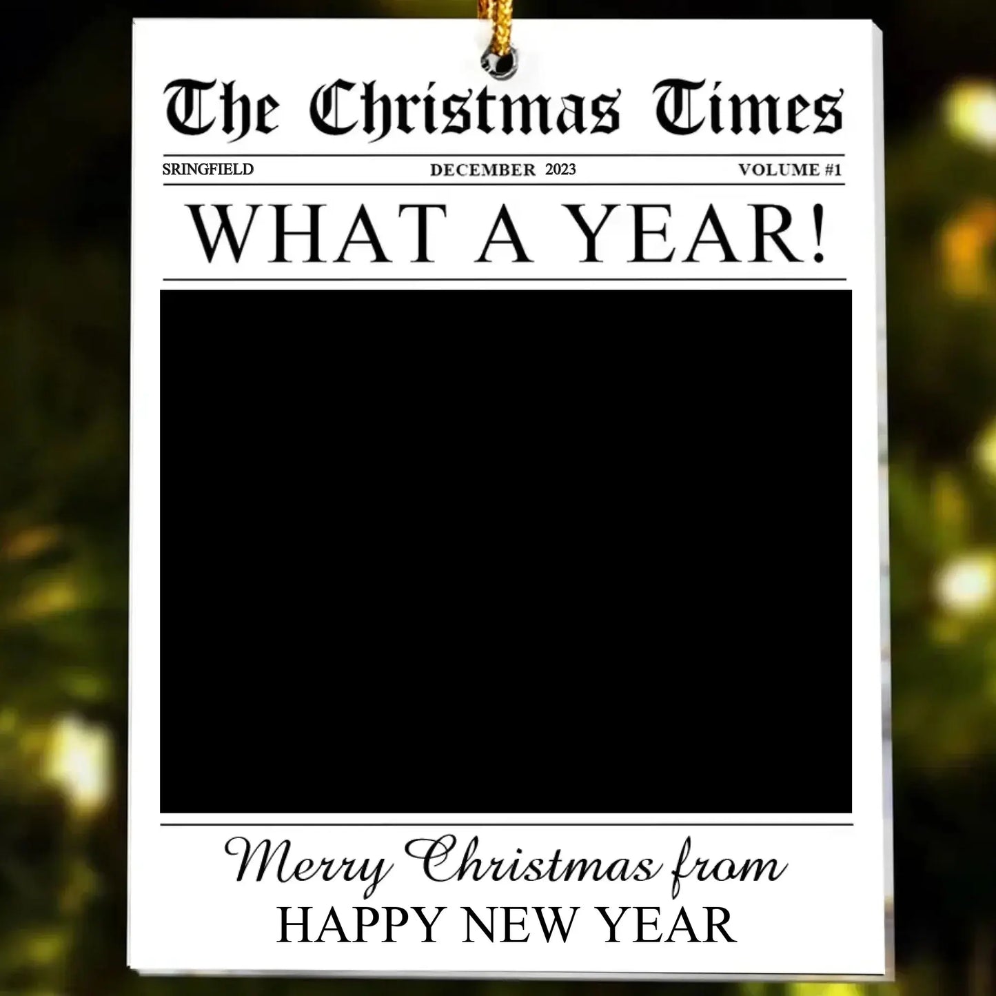 The Christmas Times - What A Year Newspaper - Personalized Acrylic Photo Ornament Ezcustomize