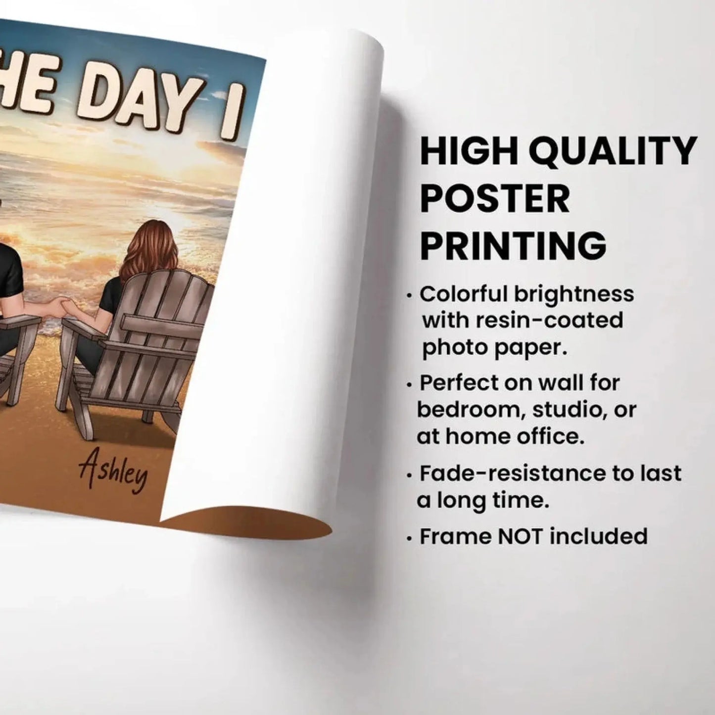 The Day I Met You – Personalized Couple Poster/Canvas, Custom Quote Wall Art, Romantic Gift for Anniversary, Him or Her Ezcustomize