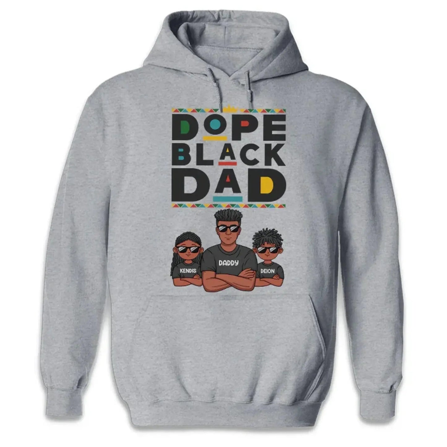 The Dope Black Dad & His Kids - Custom Unisex T-shirt, Hoodie, Sweatshirt - Father's Day, Birthday Gift For Dad/Grandpa Ezcustomize