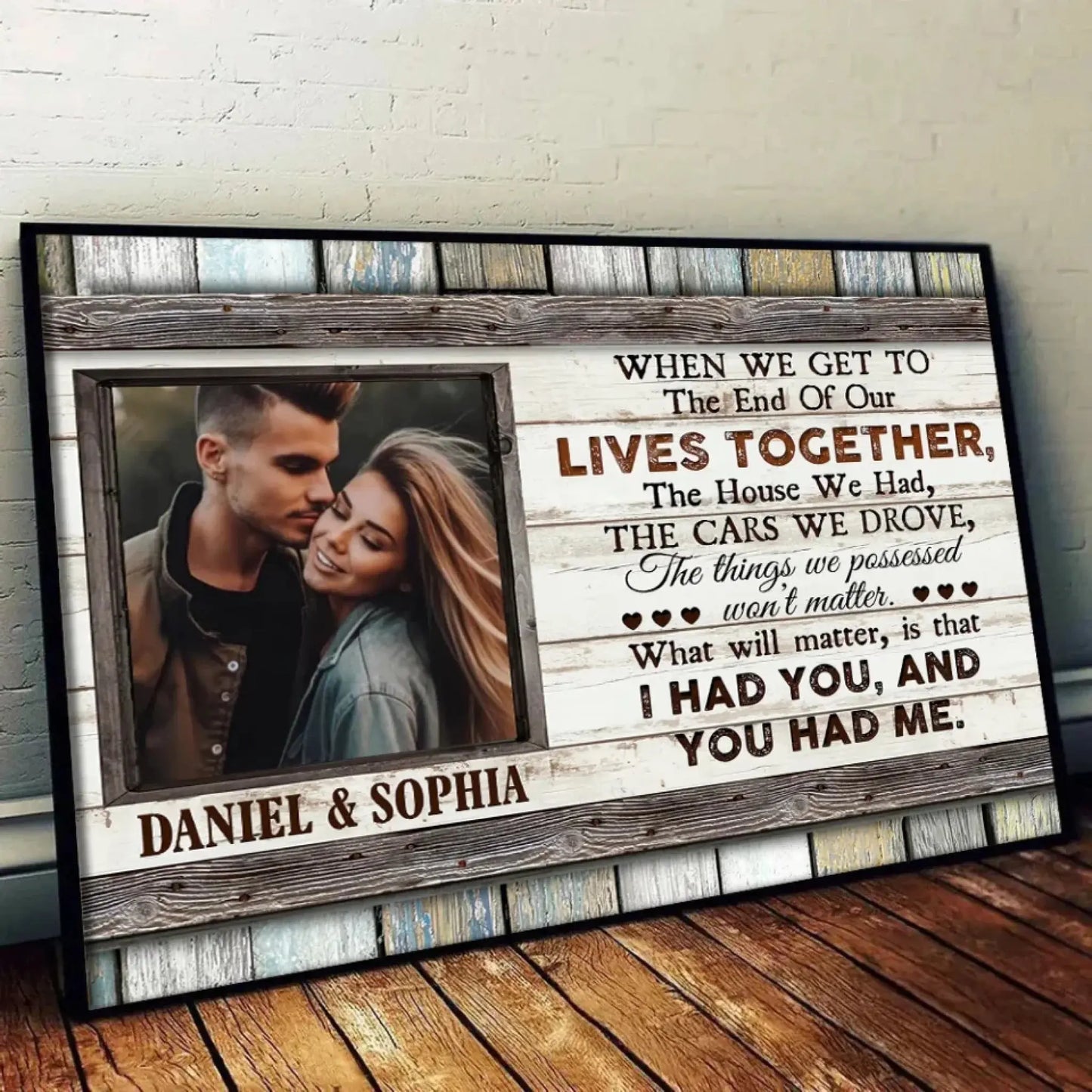 The End of Our Lives Together Wall Art – Personalized Couple Photo Poster/Canvas, Romantic Gift for Anniversary, Husband & Wife, Valentine’s Day Ezcustomize