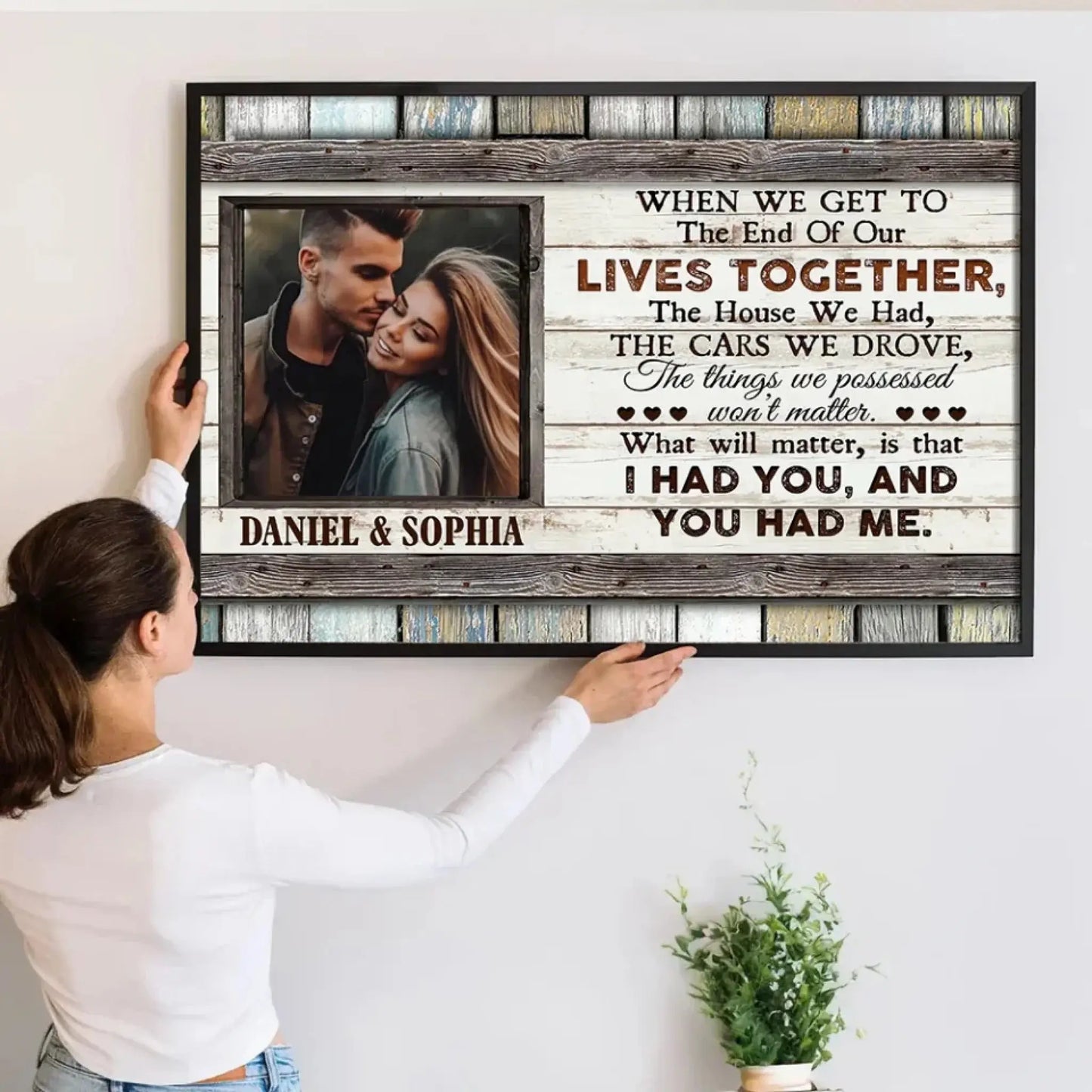 The End of Our Lives Together Wall Art – Personalized Couple Photo Poster/Canvas, Romantic Gift for Anniversary, Husband & Wife, Valentine’s Day Ezcustomize