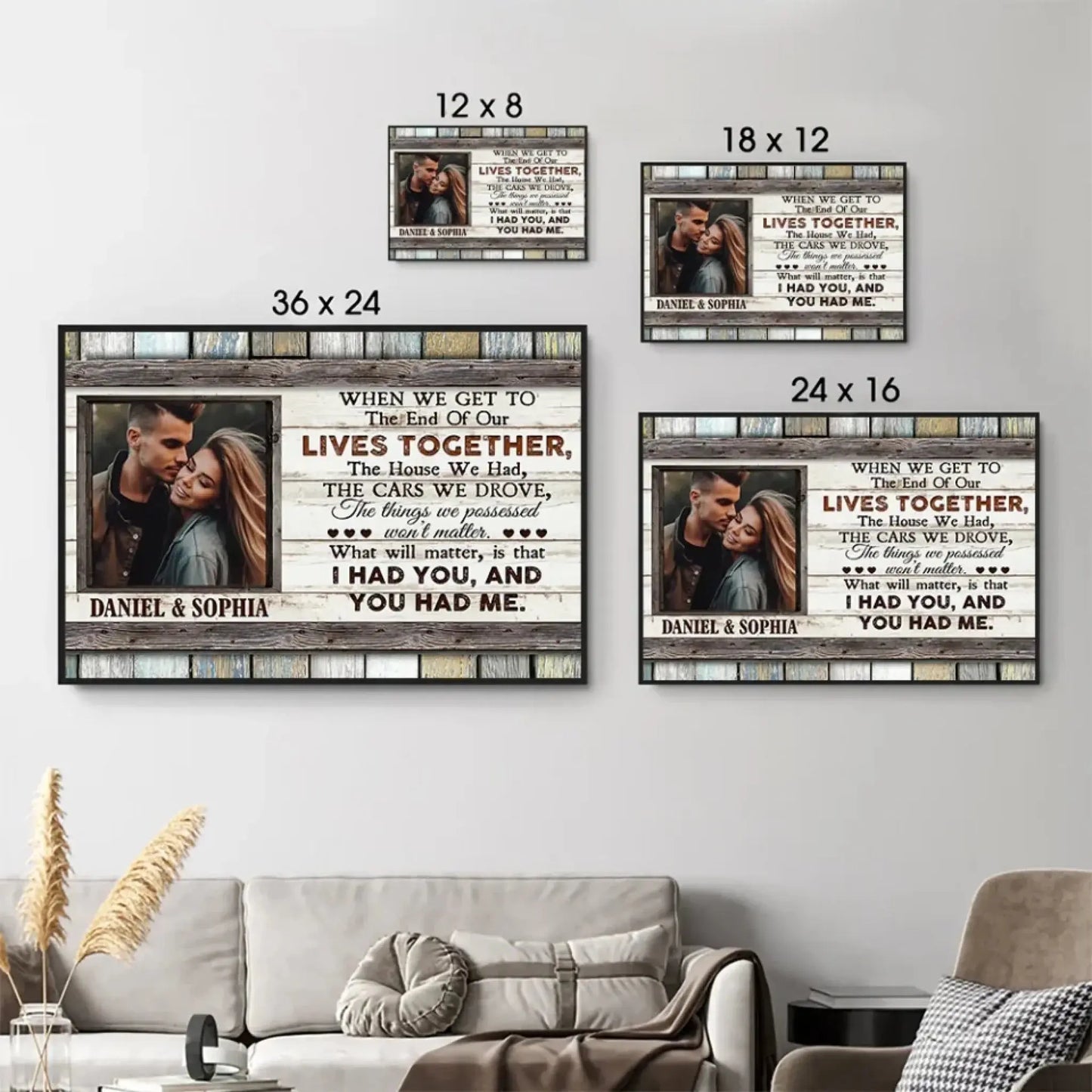The End of Our Lives Together Wall Art – Personalized Couple Photo Poster/Canvas, Romantic Gift for Anniversary, Husband & Wife, Valentine’s Day Ezcustomize