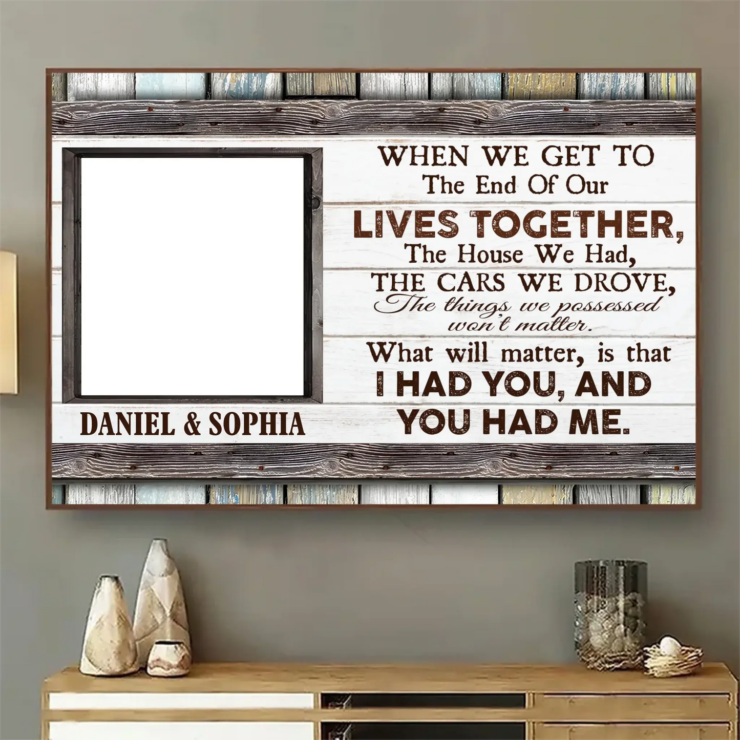 The End of Our Lives Together Wall Art – Personalized Couple Photo Poster/Canvas, Romantic Gift for Anniversary, Husband & Wife, Valentine’s Day Ezcustomize