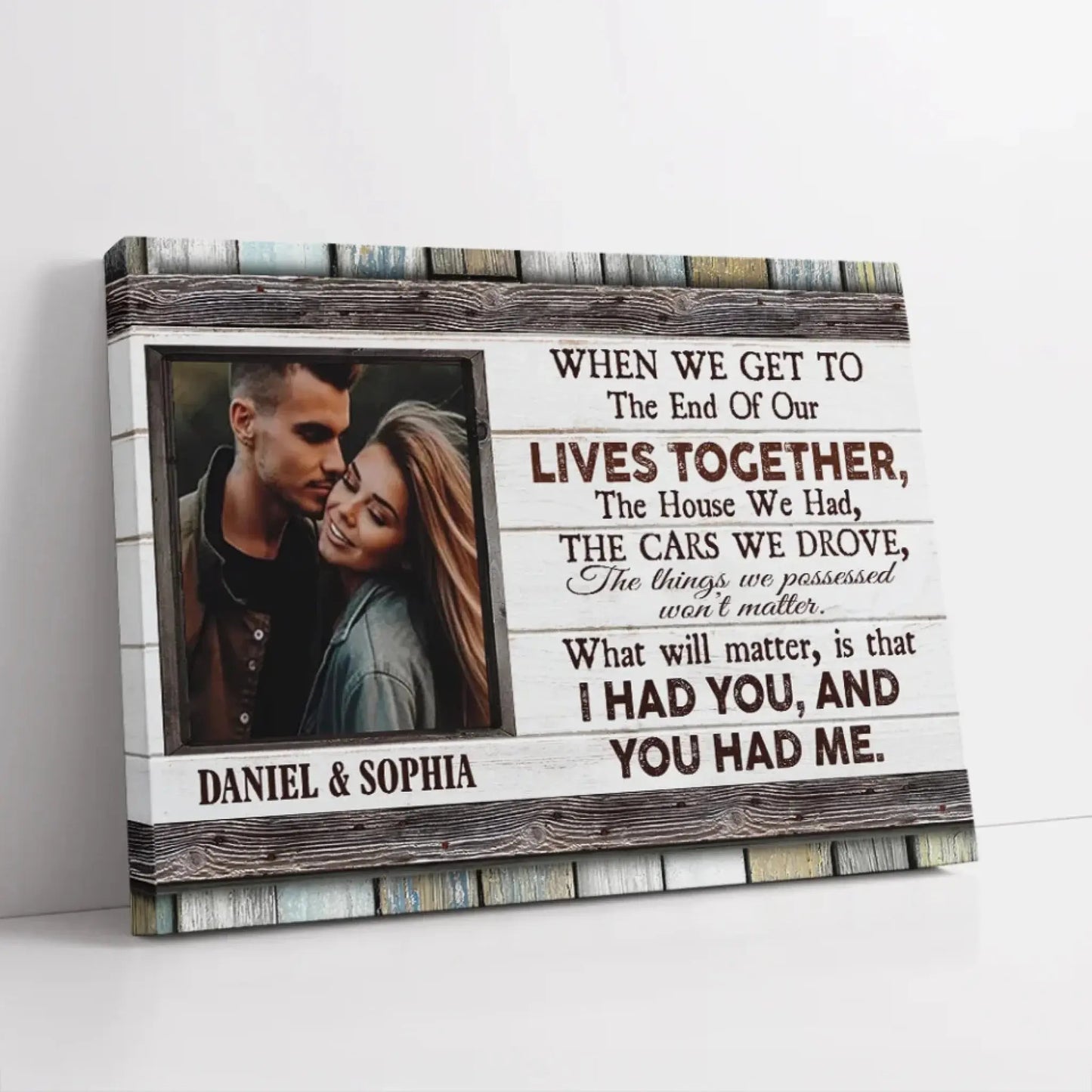 The End of Our Lives Together Wall Art – Personalized Couple Photo Poster/Canvas, Romantic Gift for Anniversary, Husband & Wife, Valentine’s Day Ezcustomize