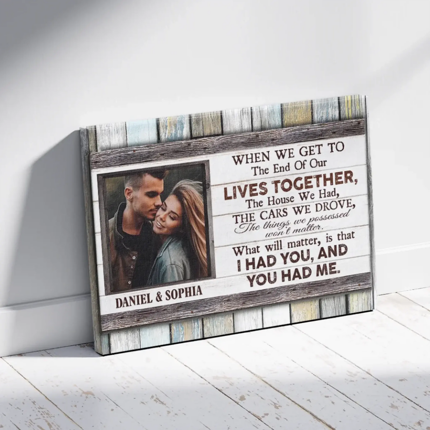 The End of Our Lives Together Wall Art – Personalized Couple Photo Poster/Canvas, Romantic Gift for Anniversary, Husband & Wife, Valentine’s Day Ezcustomize