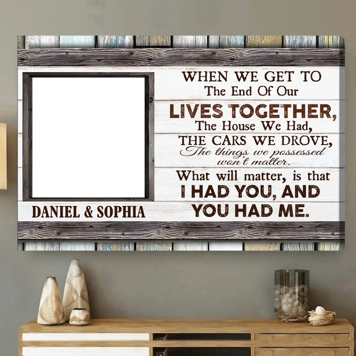 The End of Our Lives Together Wall Art – Personalized Couple Photo Poster/Canvas, Romantic Gift for Anniversary, Husband & Wife, Valentine’s Day Ezcustomize