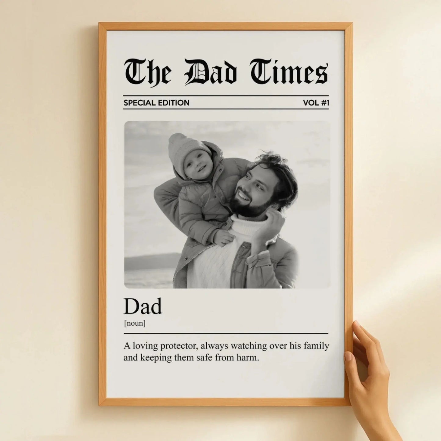 The Father’s Day Times, Photo Print with Dad/Grandpa Definition – Personalized Poster/Canvas – Custom Gift for Father’s Day Ezcustomize