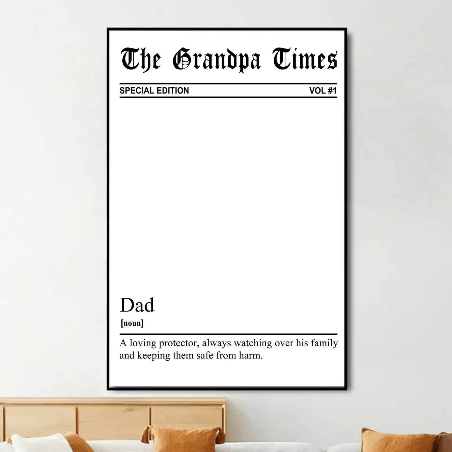 The Father’s Day Times, Photo Print with Dad/Grandpa Definition – Personalized Poster/Canvas – Custom Gift for Father’s Day Ezcustomize