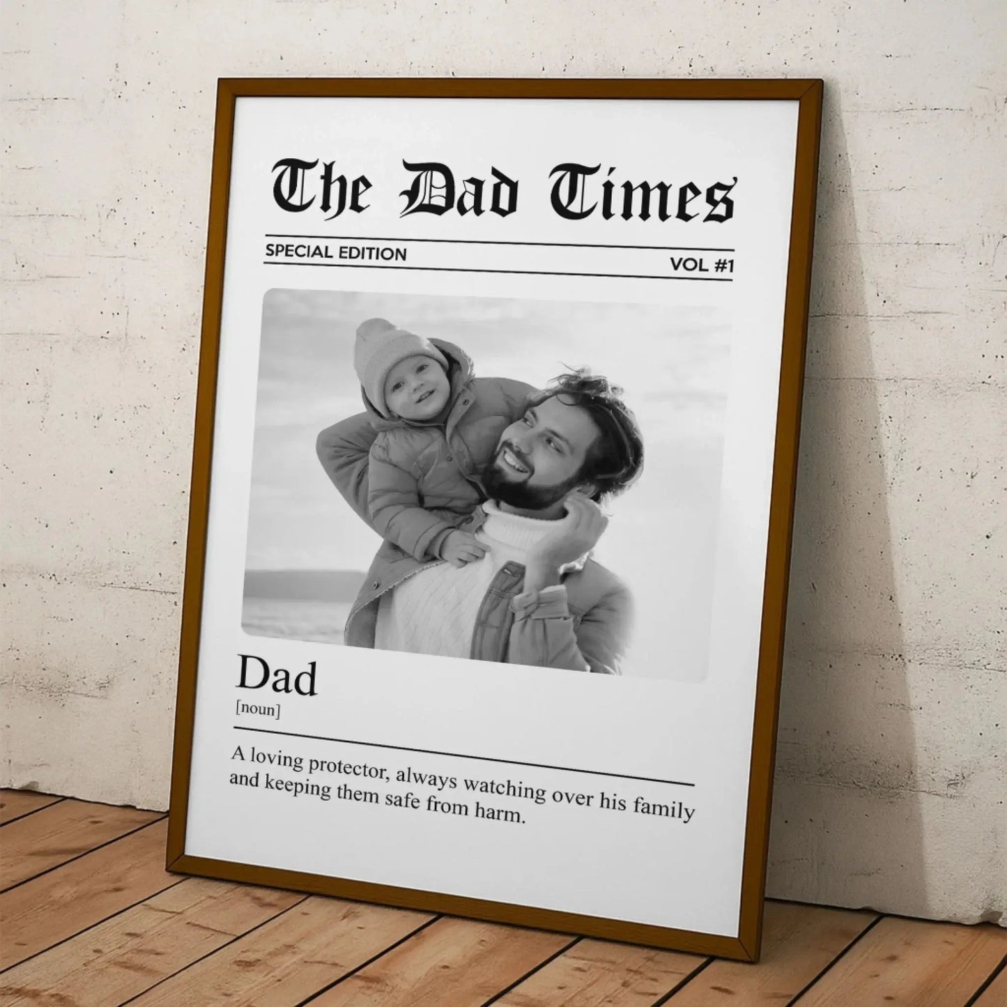 The Father’s Day Times, Photo Print with Dad/Grandpa Definition – Personalized Poster/Canvas – Custom Gift for Father’s Day Ezcustomize
