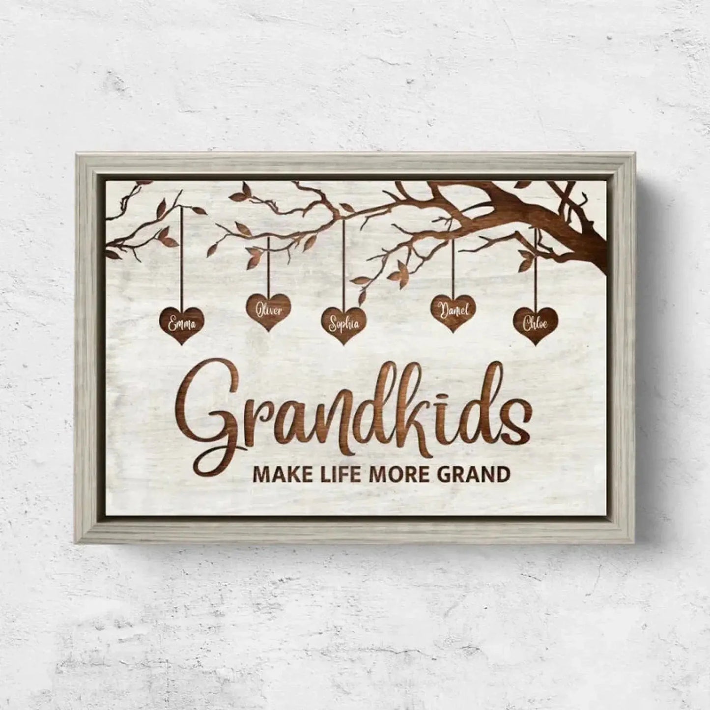 "The Foundation of Family & the Continuation of Love" Art – Personalized Poster/Canvas – Custom Grandkids Gift for Grandparents Ezcustomize