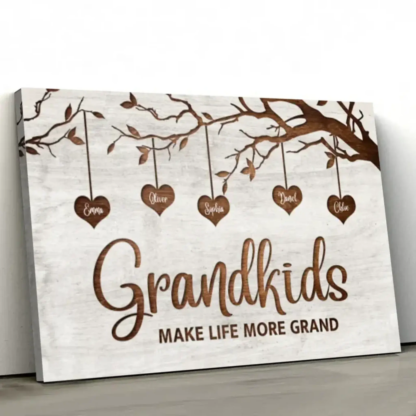 "The Foundation of Family & the Continuation of Love" Art – Personalized Poster/Canvas – Custom Grandkids Gift for Grandparents Ezcustomize