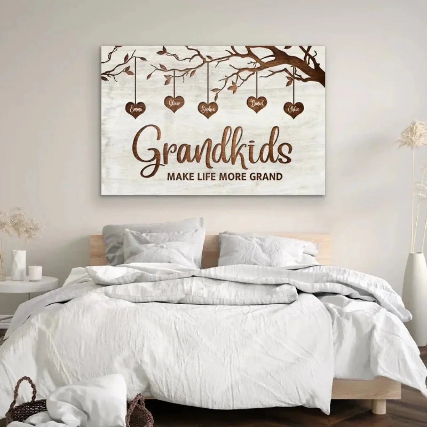 "The Foundation of Family & the Continuation of Love" Art – Personalized Poster/Canvas – Custom Grandkids Gift for Grandparents Ezcustomize
