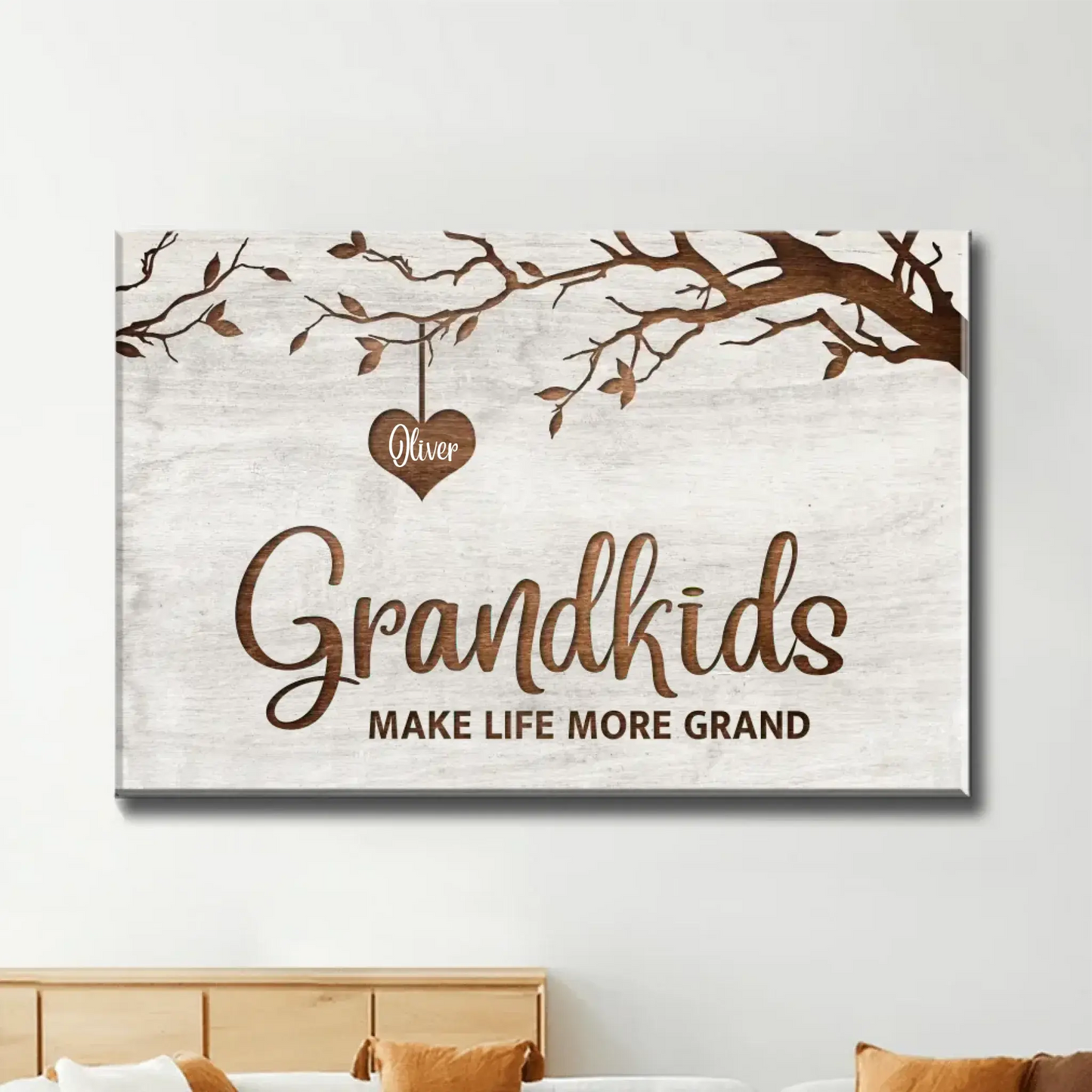 "The Foundation of Family & the Continuation of Love" Art – Personalized Poster/Canvas – Custom Grandkids Gift for Grandparents Ezcustomize
