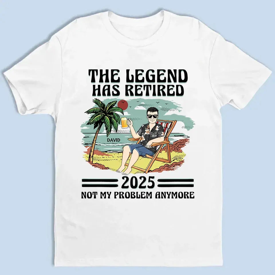 The Legend Has Retired - Personalized Retirement T-Shirt for Beach Lovers, Dad, Mom, Grandpa, Grandma - Custom Retirement Gift Ezcustomize