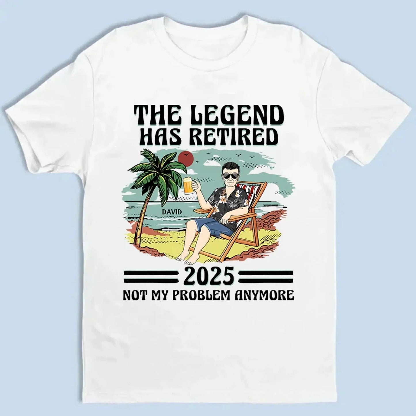 The Legend Has Retired - Personalized Retirement T-Shirt for Beach Lovers, Dad, Mom, Grandpa, Grandma - Custom Retirement Gift Ezcustomize