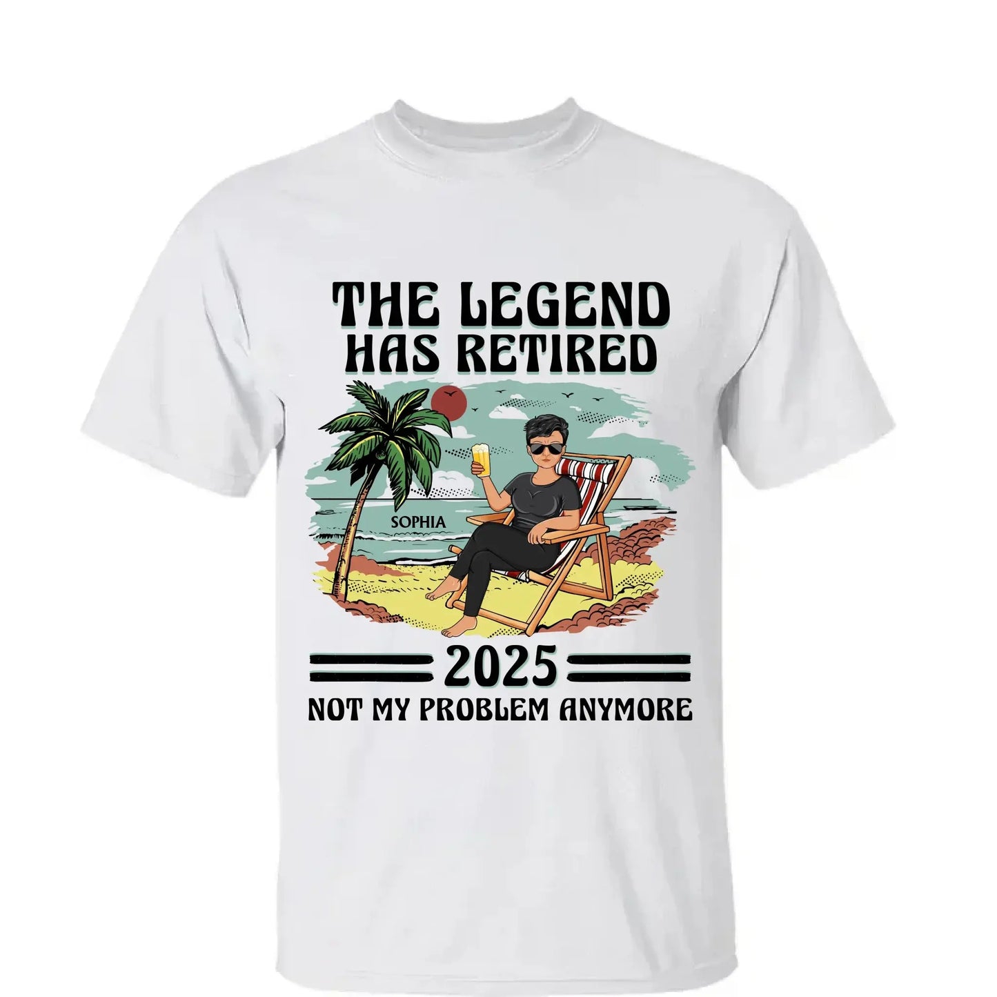 The Legend Has Retired - Personalized Retirement T-Shirt for Beach Lovers, Dad, Mom, Grandpa, Grandma - Custom Retirement Gift Ezcustomize