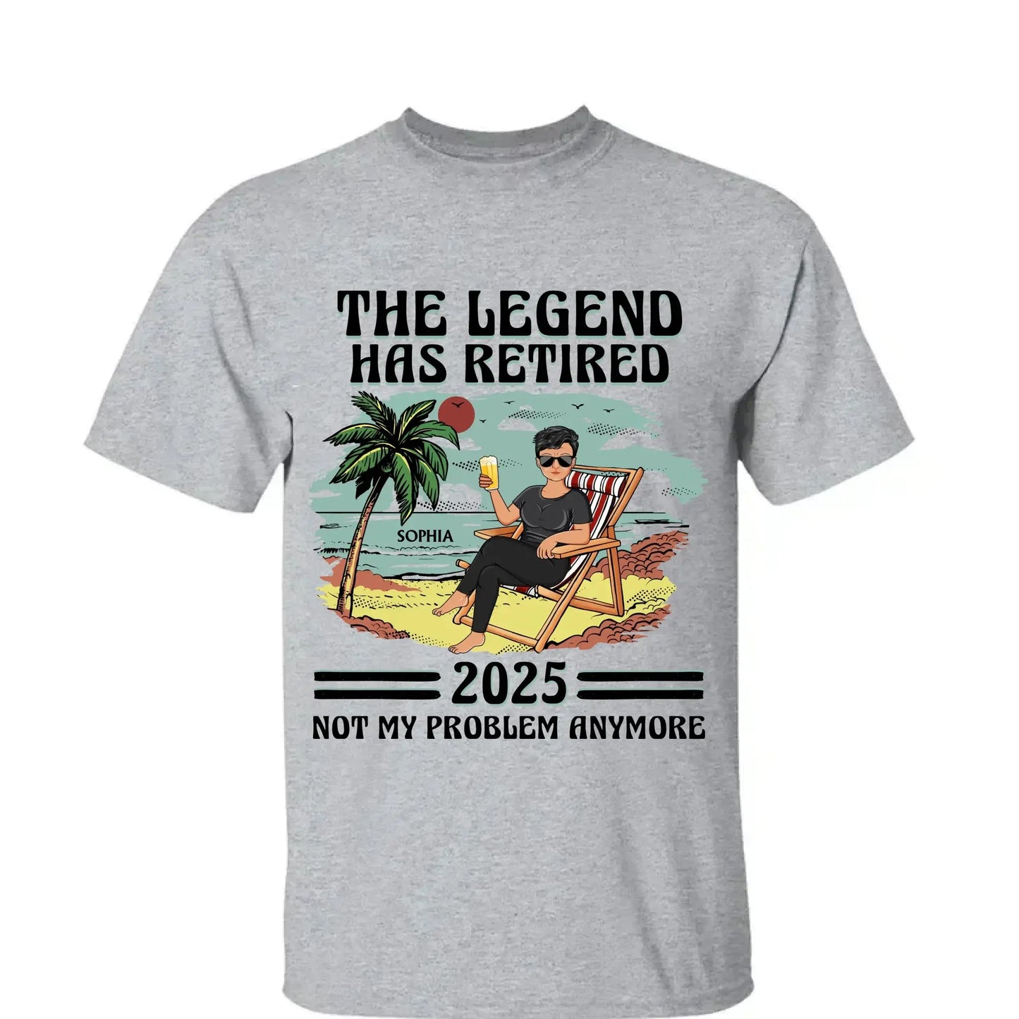 The Legend Has Retired - Personalized Retirement T-Shirt for Beach Lovers, Dad, Mom, Grandpa, Grandma - Custom Retirement Gift Ezcustomize