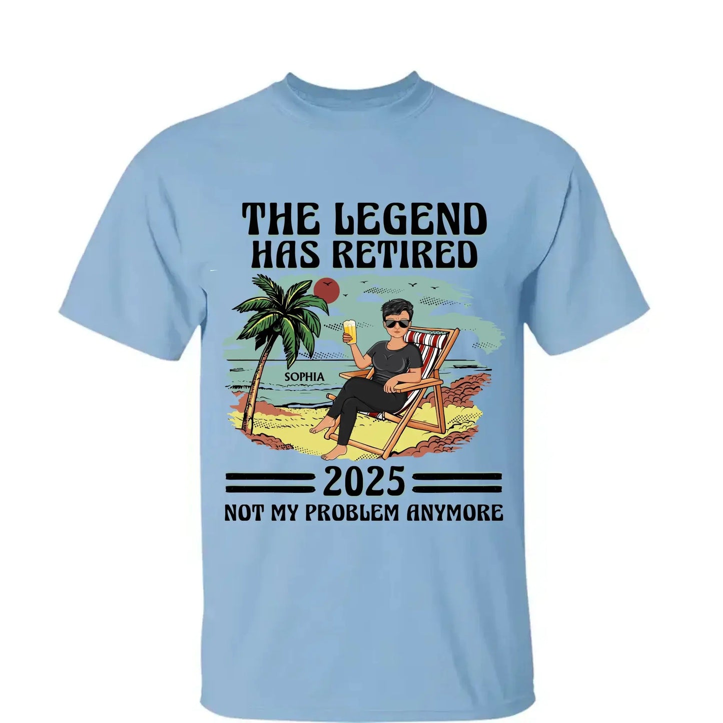 The Legend Has Retired - Personalized Retirement T-Shirt for Beach Lovers, Dad, Mom, Grandpa, Grandma - Custom Retirement Gift Ezcustomize