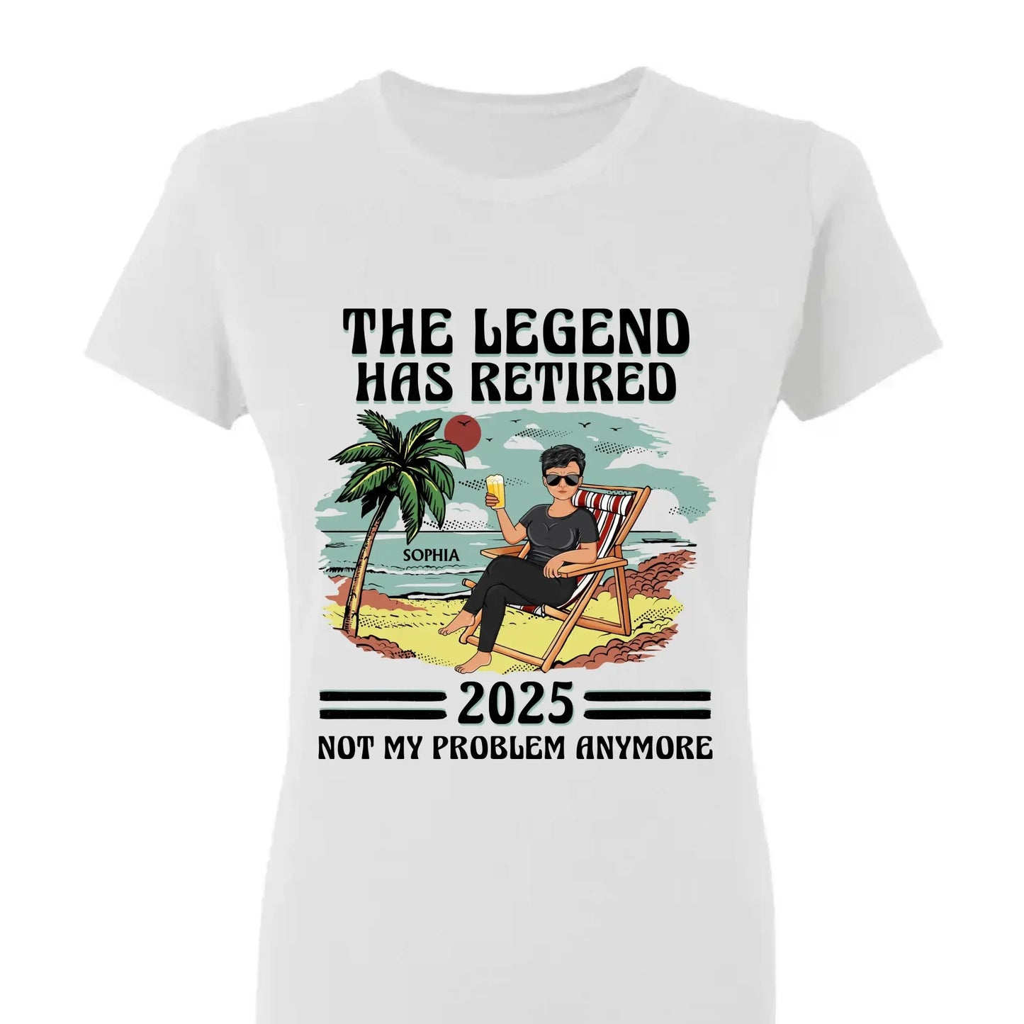 The Legend Has Retired - Personalized Retirement T-Shirt for Beach Lovers, Dad, Mom, Grandpa, Grandma - Custom Retirement Gift Ezcustomize