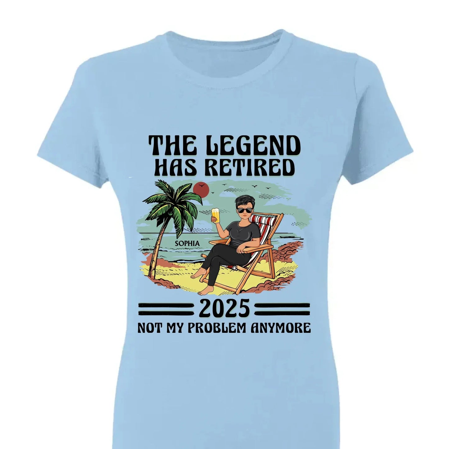 The Legend Has Retired - Personalized Retirement T-Shirt for Beach Lovers, Dad, Mom, Grandpa, Grandma - Custom Retirement Gift Ezcustomize