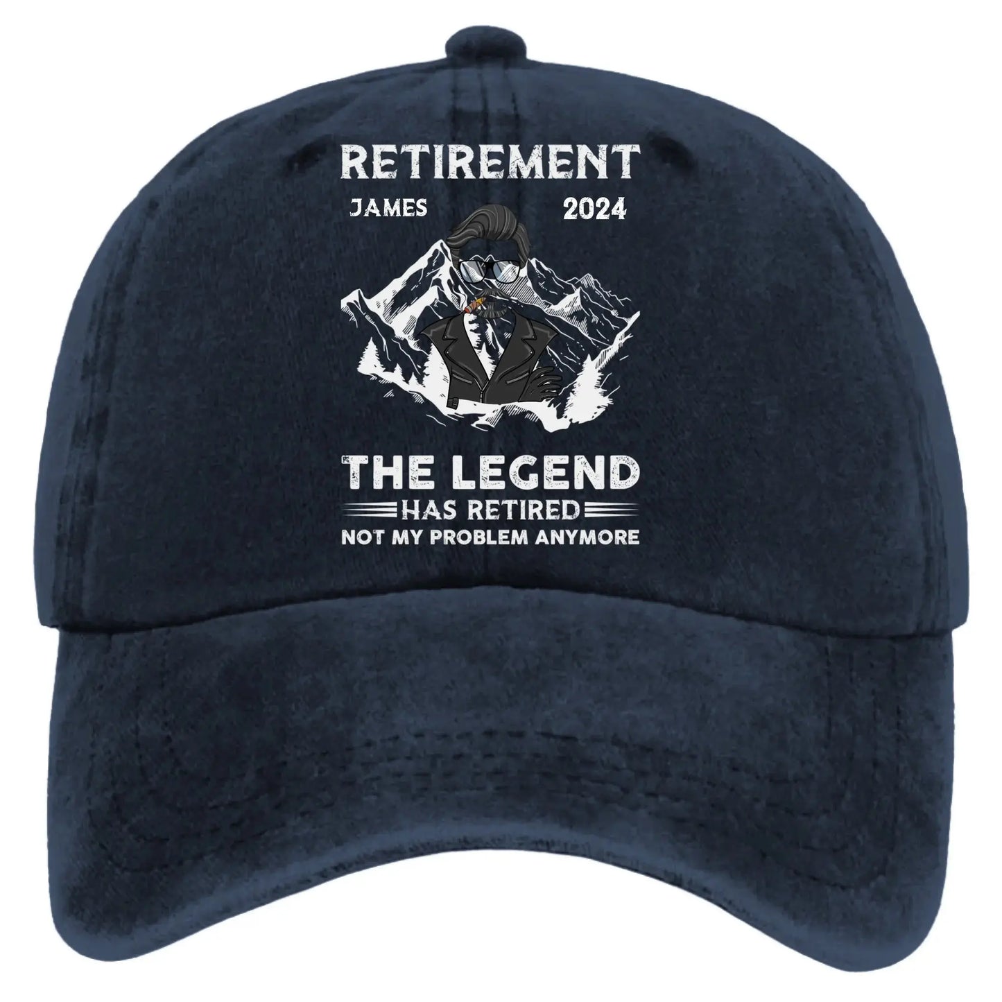 The Legend Has Retired – Personalized Washed Denim Cap – Funny Retirement Gift for Men, Grandpa, Papa Ezcustomize
