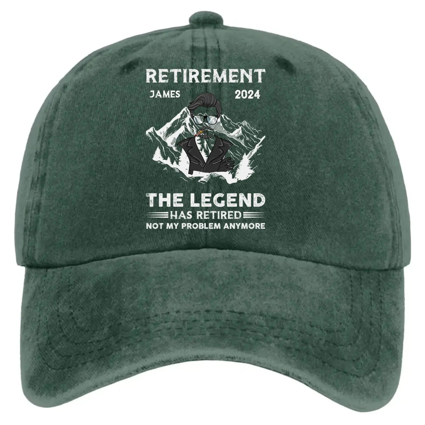 The Legend Has Retired – Personalized Washed Denim Cap – Funny Retirement Gift for Men, Grandpa, Papa Ezcustomize