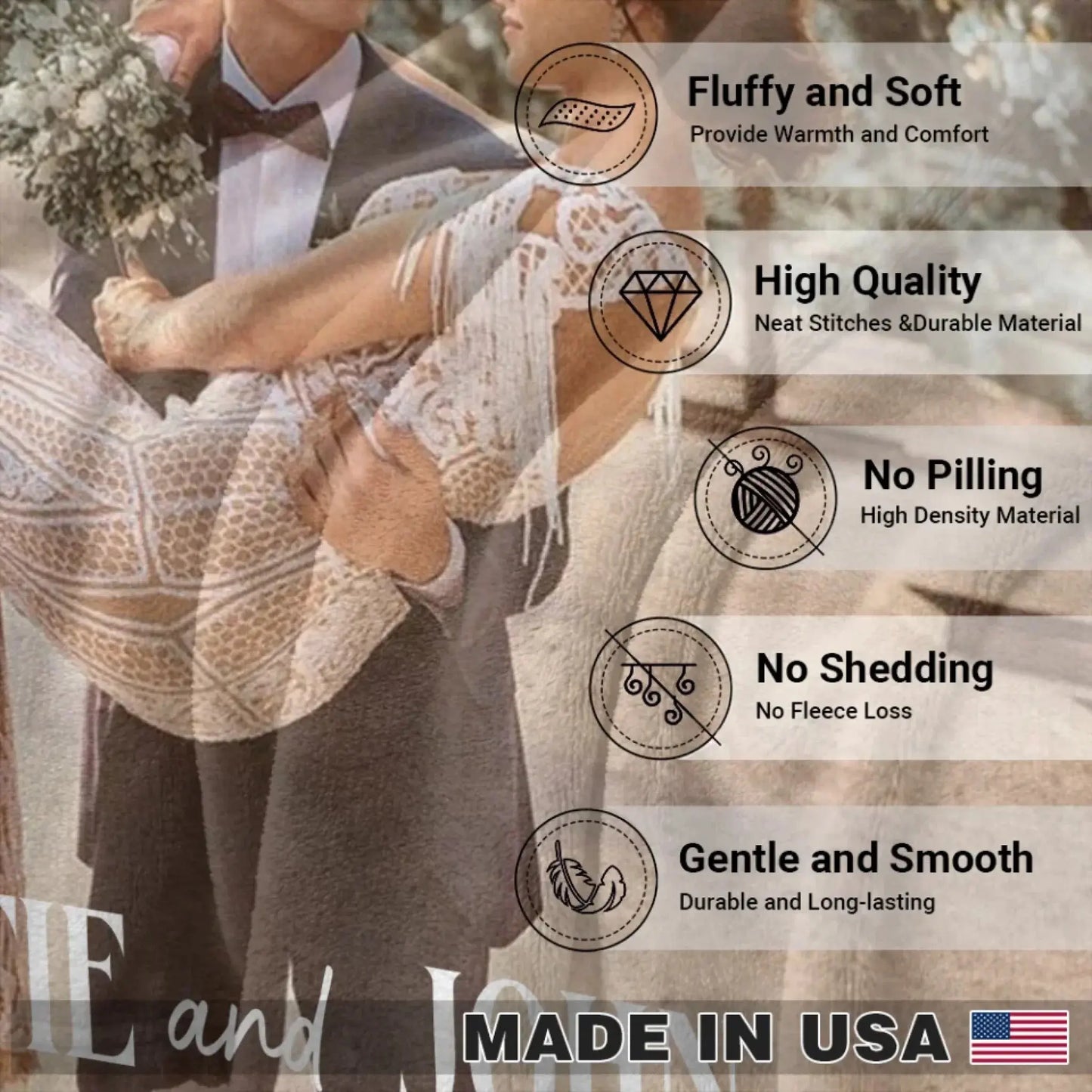 The Love Times Personalized Newspaper Blanket – Custom Couple Photo Blanket, Anniversary Gift, Unique Newspaper - Style Throw for Couples Ezcustomize