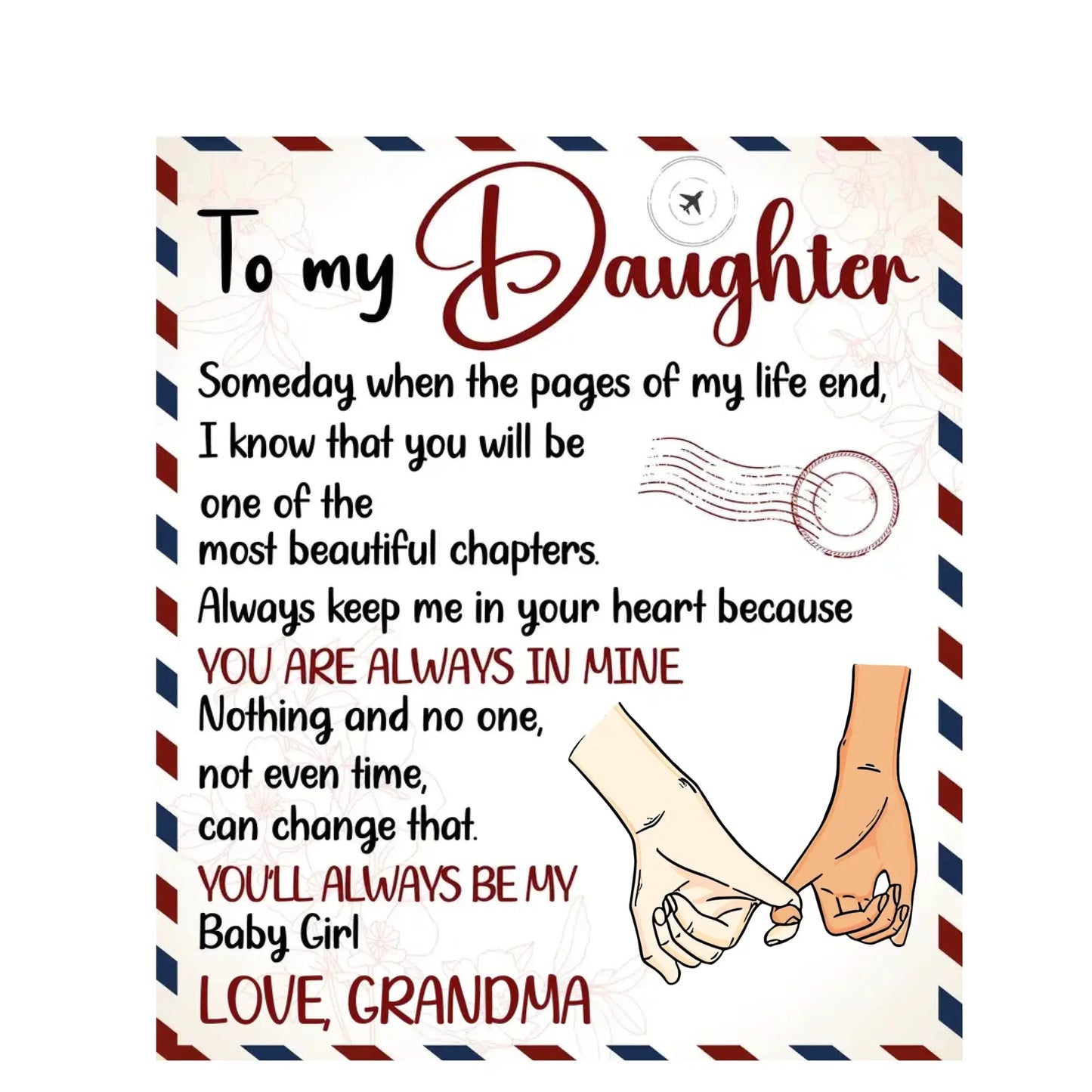 The Most Beautiful Chapters – Personalized Custom Fleece Blanket Throw – Meaningful Birthday & Keepsake Gift for Daughter or Granddaughter Ezcustomize