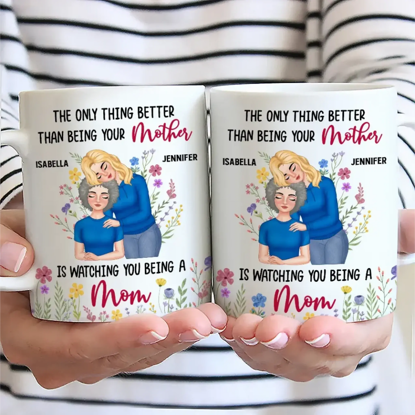 "The Only Thing Better Than Being Your Mother Is Watching You Be a Mom" – Personalized Mug – Custom Gift for Mother or Daughter Ezcustomize