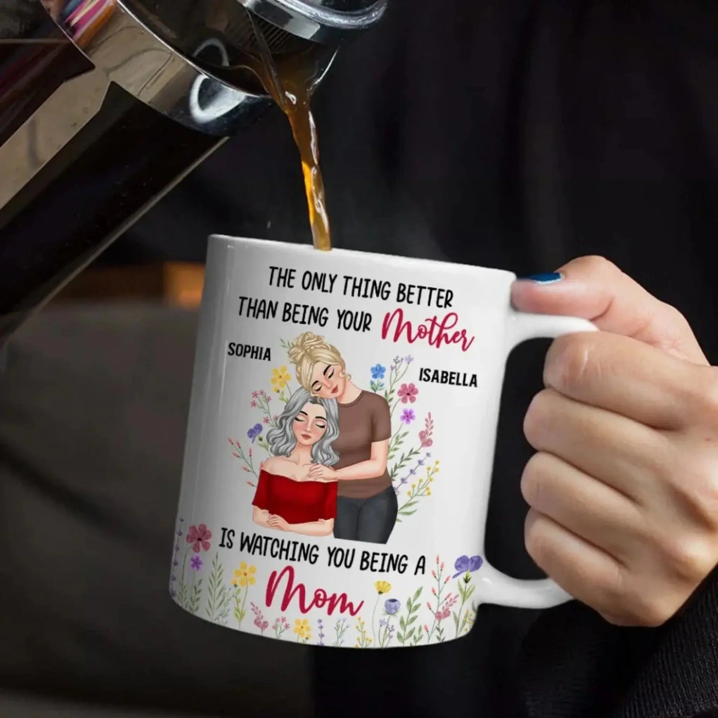 "The Only Thing Better Than Being Your Mother Is Watching You Be a Mom" – Personalized Mug – Custom Gift for Mother or Daughter Ezcustomize