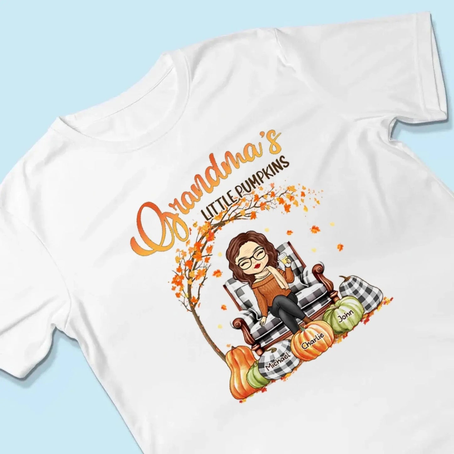 The Perfect Grandma - Family Personalized Custom Unisex T-shirt, Hoodie, Sweatshirt - Autumn Fall Gift For Grandma Ezcustomize