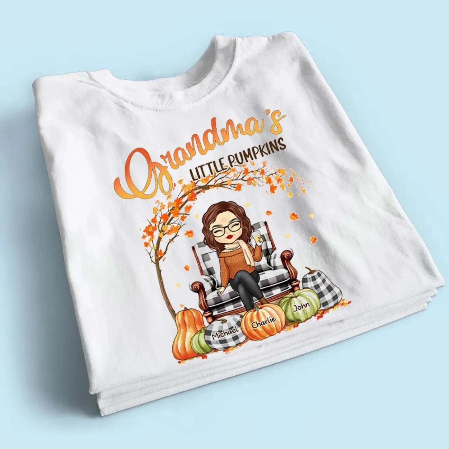 The Perfect Grandma - Family Personalized Custom Unisex T-shirt, Hoodie, Sweatshirt - Autumn Fall Gift For Grandma Ezcustomize