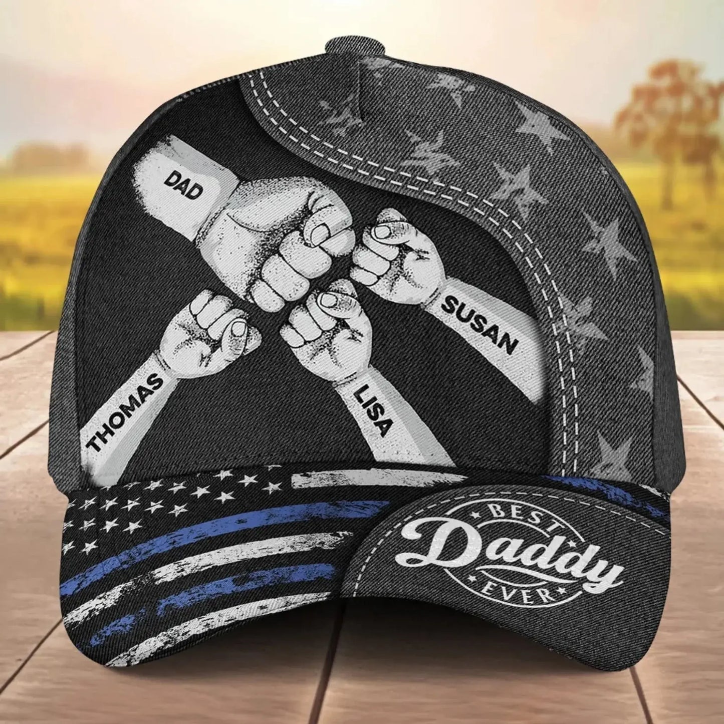 The Power of Dad Comes From Love Hat – Personalized Classic Cap with Kids’ Names, Gift for Dad, Grandpa, Papa Ezcustomize