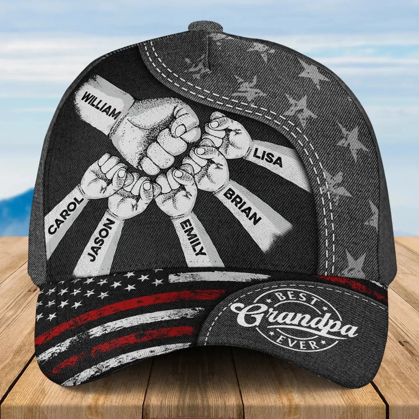 The Power of Dad Comes From Love Hat – Personalized Classic Cap with Kids’ Names, Gift for Dad, Grandpa, Papa Ezcustomize