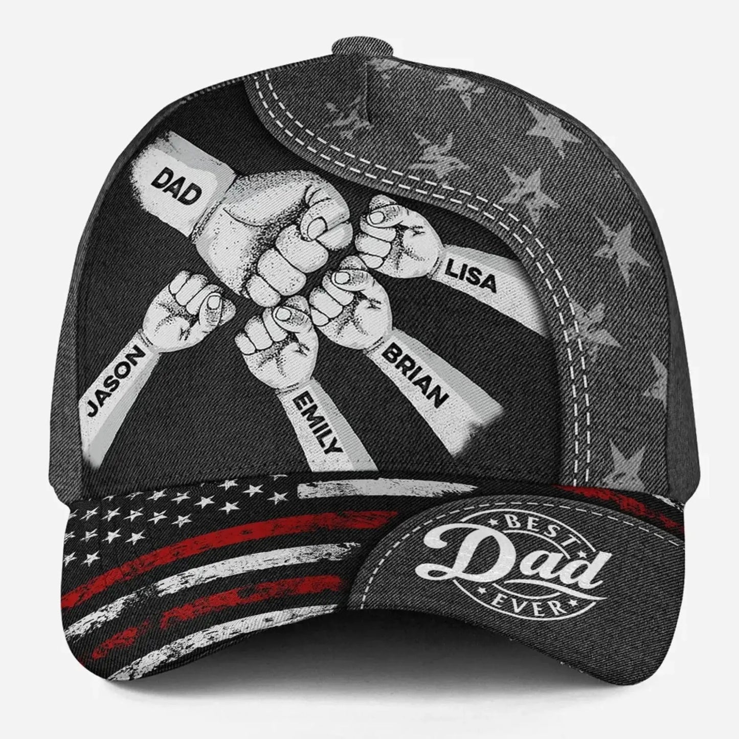 The Power of Dad Comes From Love Hat – Personalized Classic Cap with Kids’ Names, Gift for Dad, Grandpa, Papa Ezcustomize