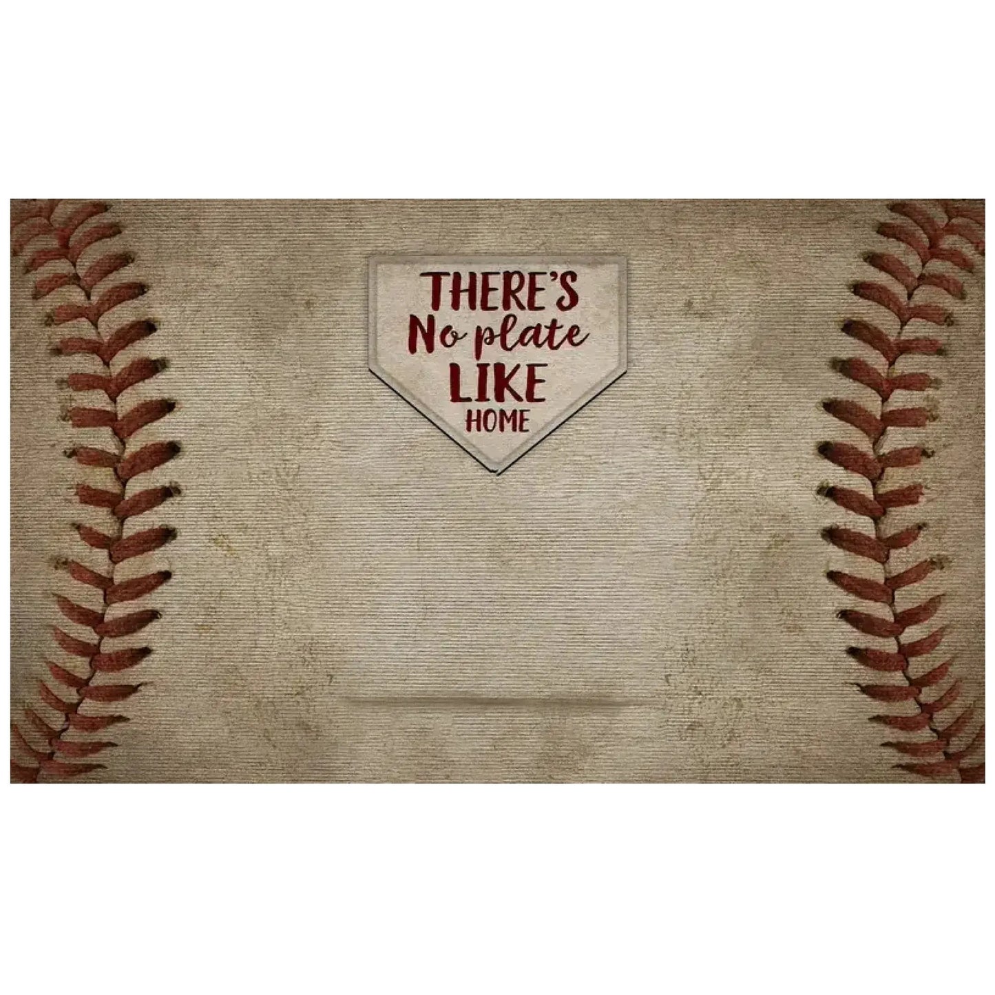 There's No Plate Like Home Family Sitting Personalized Mat, Baseball Decor Ezcustomize