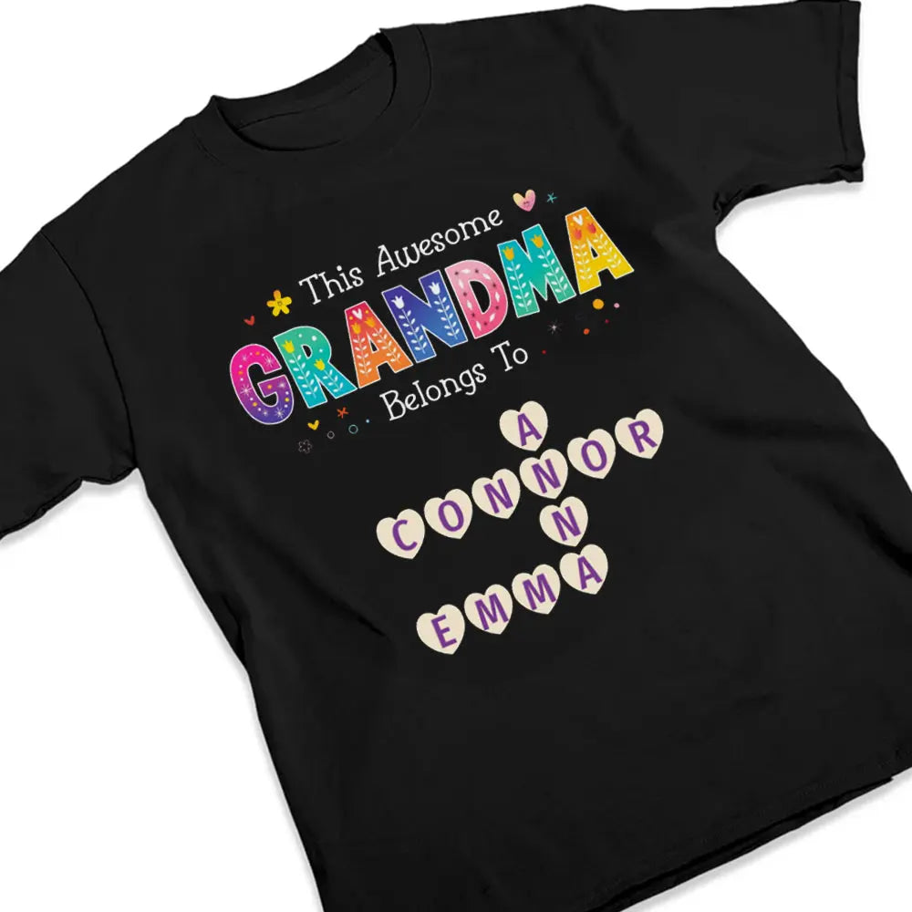 This Grandma Belongs To – Personalized Shirt with Grandkids’ Names, Thoughtful Gift for Grandma Ezcustomize