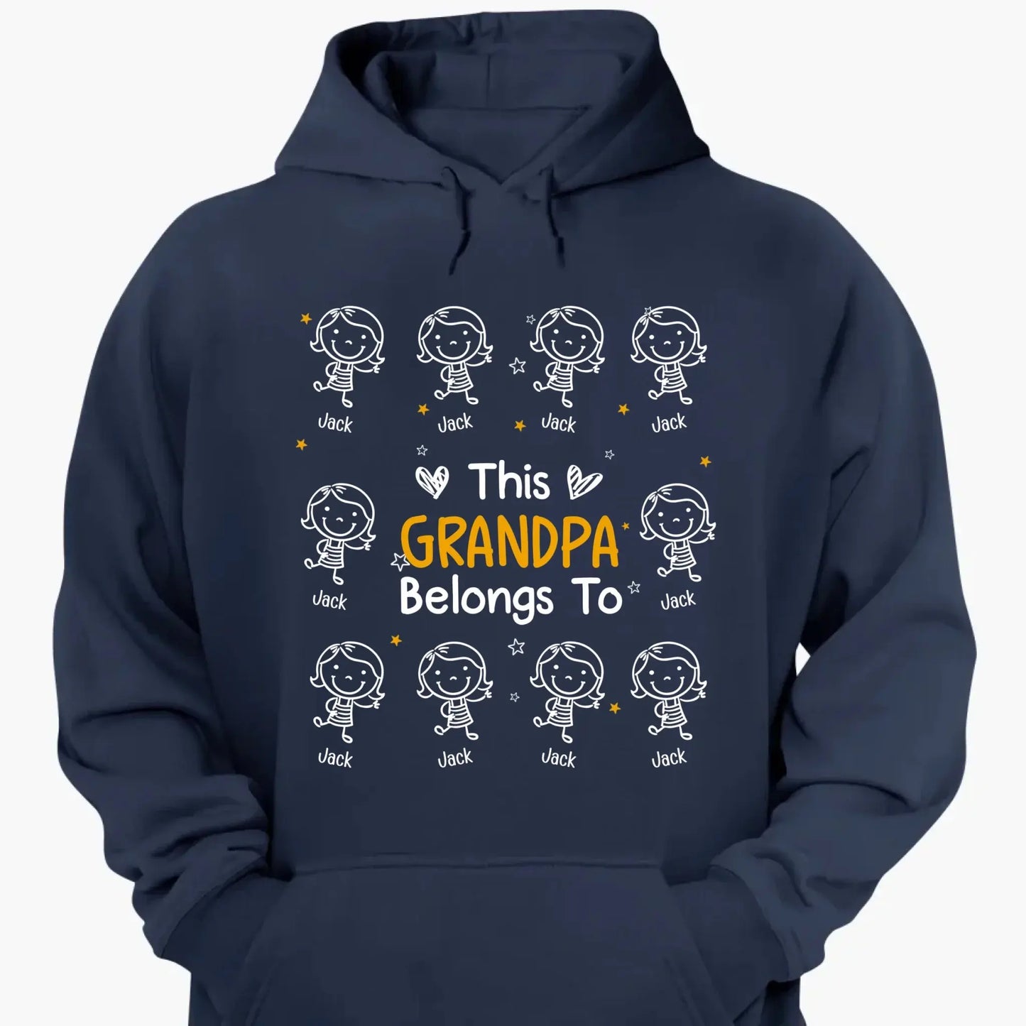 This Grandpa Belongs To Doodle Version – Personalized Custom Shirt Tee – Cute Father’s Day, Birthday & Family Gift for Grandpa Ezcustomize