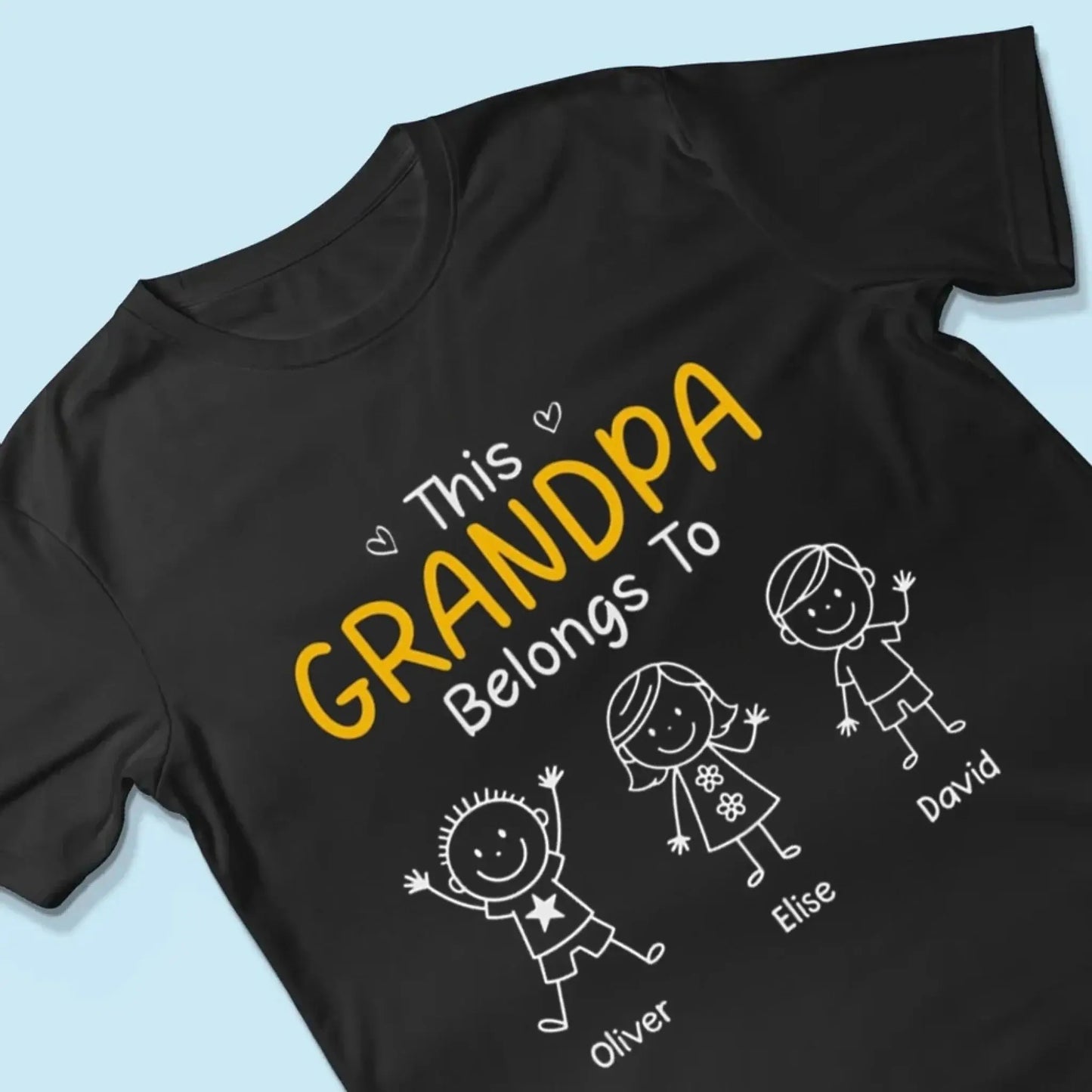 This Grandpa Belongs To T-Shirt – Personalized Shirt with Kids’ Names – Custom Gift for Grandpa, Dad Ezcustomize