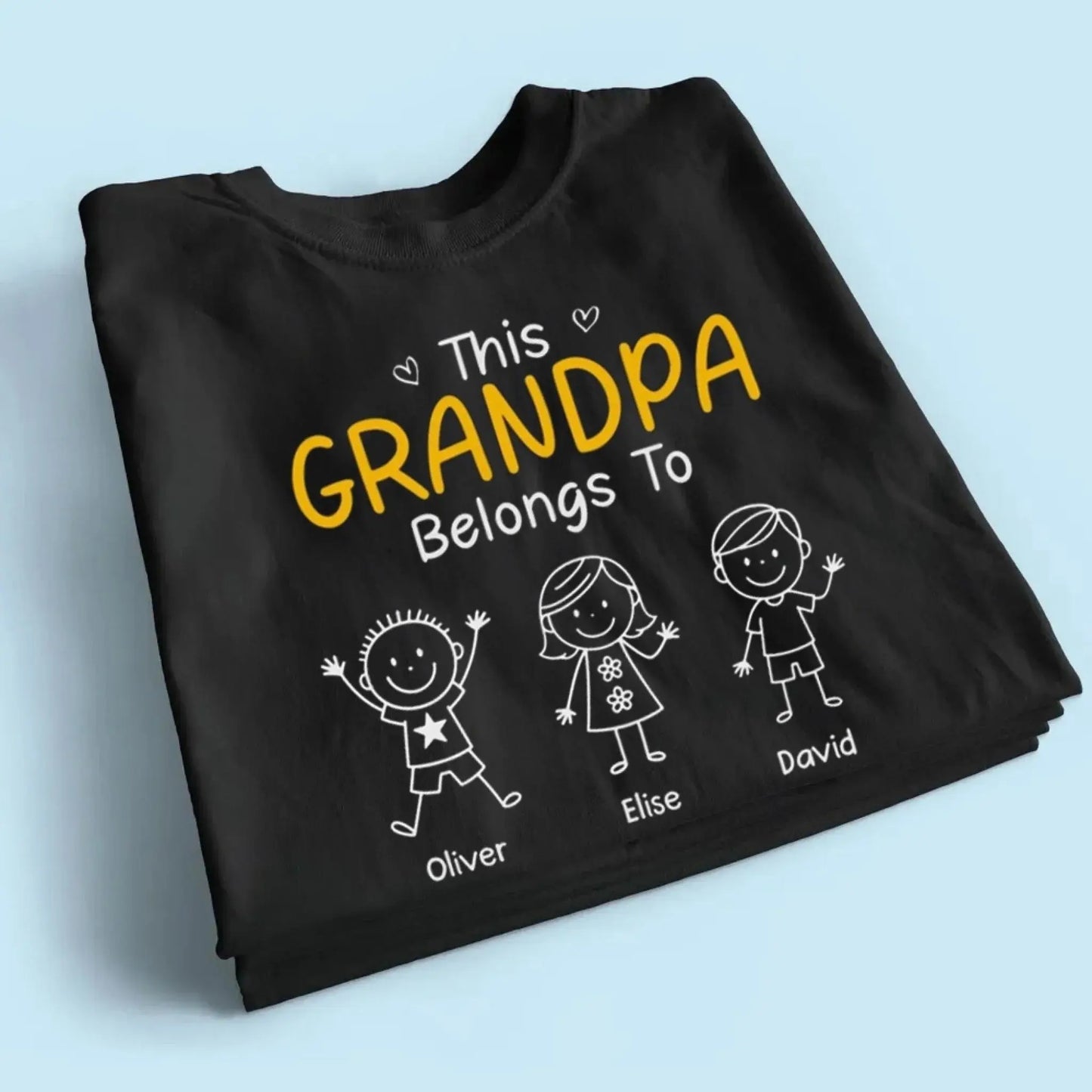 This Grandpa Belongs To T-Shirt – Personalized Shirt with Kids’ Names – Custom Gift for Grandpa, Dad Ezcustomize